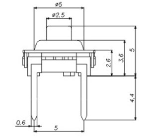 Tactile Switches RTS(M)(H)W Structure diagram